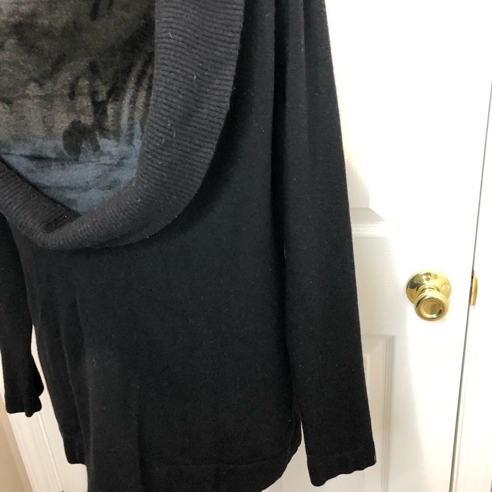 Ann Taylor Loft black open cowl neck sweater size large - Picture 4 of 12